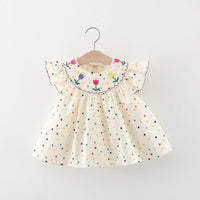 Cotton Baby Dress Flower Embroidery Comfortable Baby Dress Colorful Polka Dot Printed Dress - AliExpress 1501